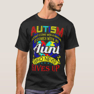 Camiseta Tia Autismo Nunca Desiste Da Consciência