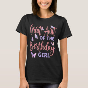 Camiseta Tia Avó da Menina de Aniversário Família Borboleta