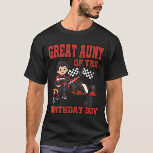 Camiseta Tia Avó de Carro de Corrida do Menino do Aniversár