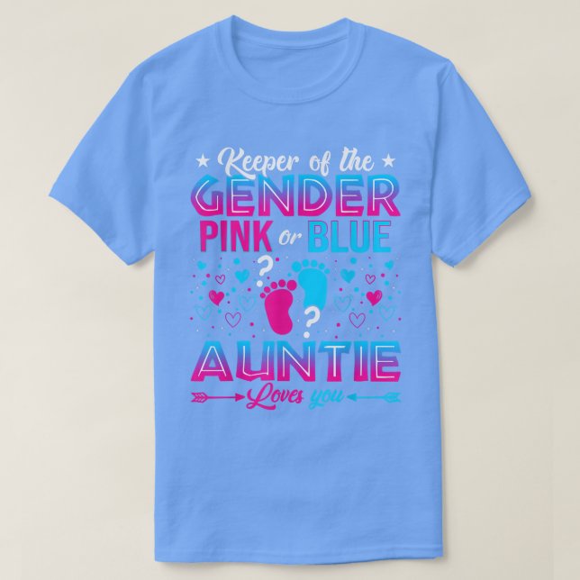 Camiseta Tia Azul Ou Rosa Engraçada Te Ama A Revelação De G (Frente do Design)