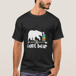 Camiseta Tia Bear Autismo Quebra-cabeça de conscientização 
