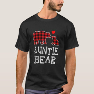 Camiseta Tia Bear Buffalo Xadrez Família de Natal Pajama