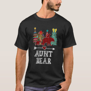 Camiseta Tia Bear Christmas Pajama Red Xadrez Buffalo