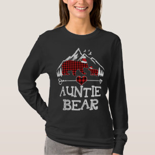 Camiseta Tia Bear Christmas Pajama Red Xadrez Buffalo Fam