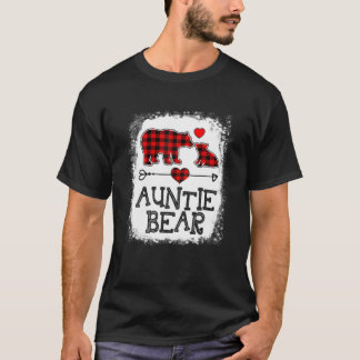 Camiseta Tia Bear Christmas Pajama Red Xadrez Buffalo Fam