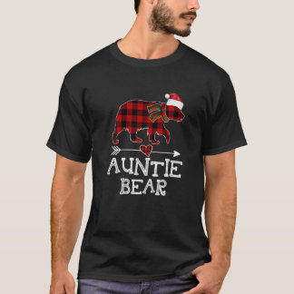 Camiseta Tia Bear Christmas Pajama Red Xadrez Buffalo Fam