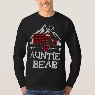 Camiseta Tia Bear Christmas Pajama Red Xadrez Buffalo Fam