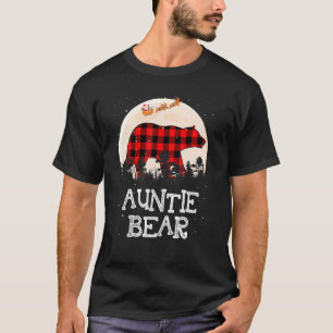 Camiseta Tia Bear Christmas Pajama Red Xadrez Buffalo Fam