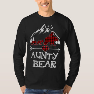Camiseta Tia Bear Christmas Pajama Red Xadrez Buffalo Fami