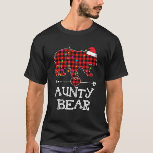 Camiseta Tia Bear Christmas Pajama Red Xadrez Buffalo Fami