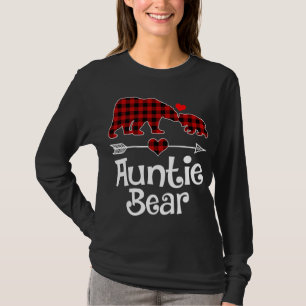 Camiseta Tia Bear Christmas Pajama Red Xadrez Buffalo Mat
