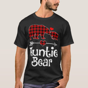 Camiseta Tia Bear Christmas Pajama Red Xadrez Buffalo Mat