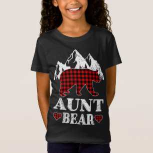 Camiseta Tia Bear Christmas Pajama Red Xadrez Buffalo Match