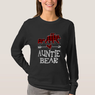 Camiseta Tia Bear Dois Cubs Xadrez Vermelha Tia Natal