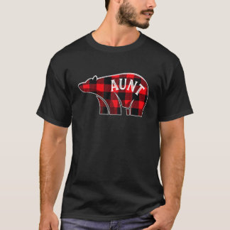 Camiseta Tia Bear Família de Xadrezes de Natal Corresponden