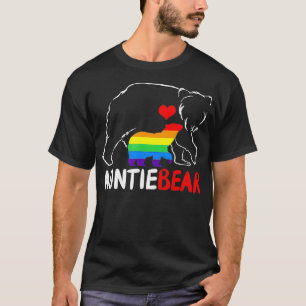 Camiseta Tia Bear Orgulhosa Tia Arco-Íris Sinalizador LGBT
