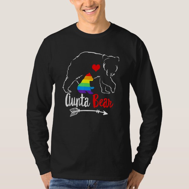 Camiseta Tia Bear Orud Mãe Aunta Tia Ally Lgbtq Rainbo (Frente)