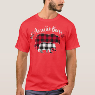 Camiseta Tia Bear Red Buffalo Xadrez Pajama Premium