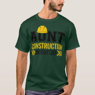 Camiseta Tia Birthday Crew 1rua Construção de Aniversário C