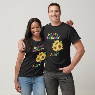 Camiseta Tia Birthday Sunflower Personalizada