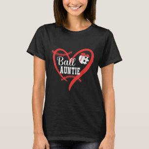 Camiseta Tia Bola Jogador de Futebol de Basebol Coração Amo