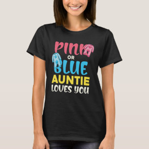 Camiseta Tia Chá de fraldas Rosa Ou Azul Festa De Bebê Gent