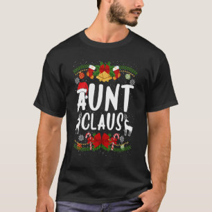 Camiseta Tia Claus Família Natal Ornamentos de Papai Noel