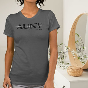 Camiseta Tia Com Nomes dos Filhos Est