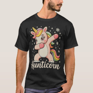 Camiseta Tia Corn Dabbing Unicórnio Tia Natal Xmas