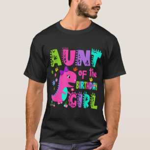 Camiseta Tia da aniversariante saurus rex dinossauro