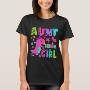 Camiseta Tia da aniversariante saurus rex dinossauro