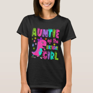 Camiseta Tia da aniversariante saurus rex dinossauro