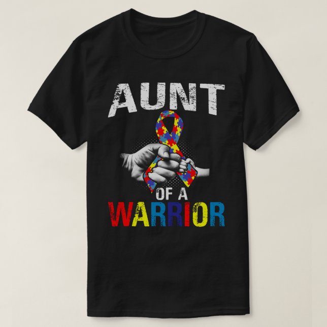 Camiseta Tia da Consciência do Autismo Guerreiro (Frente do Design)