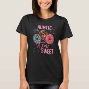 Camiseta Tia Da Doce 10.ª Festa de aniversário Rosquinha