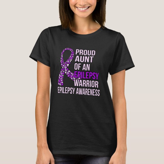 Camiseta Tia da Epilepsia Guerreira Roxo Sensibilização G (Frente)