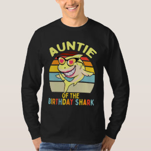Camiseta Tia Da Família Da Tia De Aniversário Do Tubarão