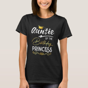 Camiseta Tia Da Família De Festa Princesa De Aniversário