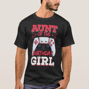 Camiseta Tia Da Família De Jogadores De Aniversário