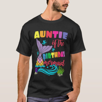 Camiseta Tia Da Família De Sereias De Aniversário