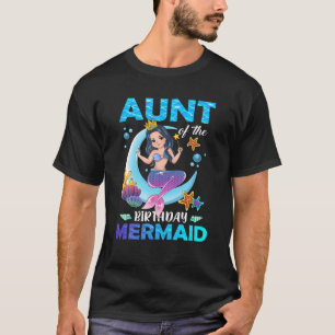 Camiseta Tia Da Família De Sereias De Aniversário