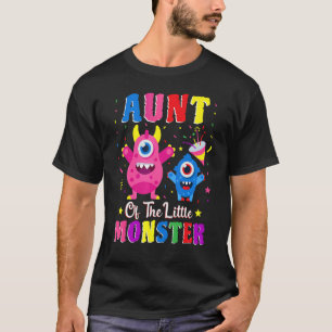 Camiseta Tia Da Família Monstro Que Corresponde Ao Nascimen
