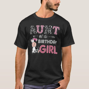 Camiseta Tia da Fazenda da Menina de Aniversário Vaca Tia C