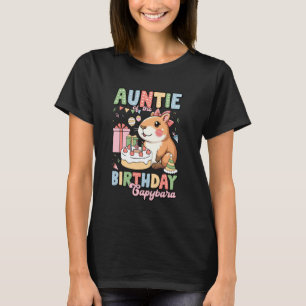 Camiseta Tia Da Festa De Aniversário Da Garota Capybara Fa