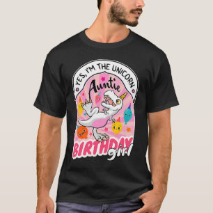 Camiseta Tia da Garota de Aniversário Família de Garotas Bo