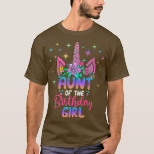 Camiseta Tia Da Garota de Aniversário Festa de aniversário