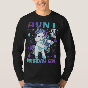 Camiseta Tia da Garota de Aniversário Flagindo a Tia do Uni
