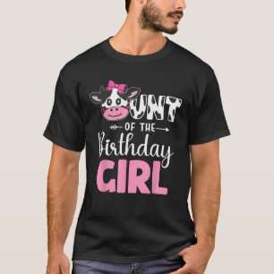 Camiseta Tia Da Garota De Aniversário primeiro aniversario