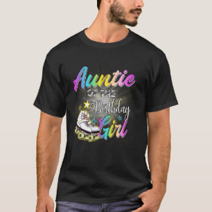Camiseta Tia Da Garota Do Rolo De Aniversário Patinadora Pa