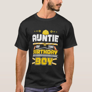 Camiseta Tia Da Matriz Da Família De Construção De Garoto D