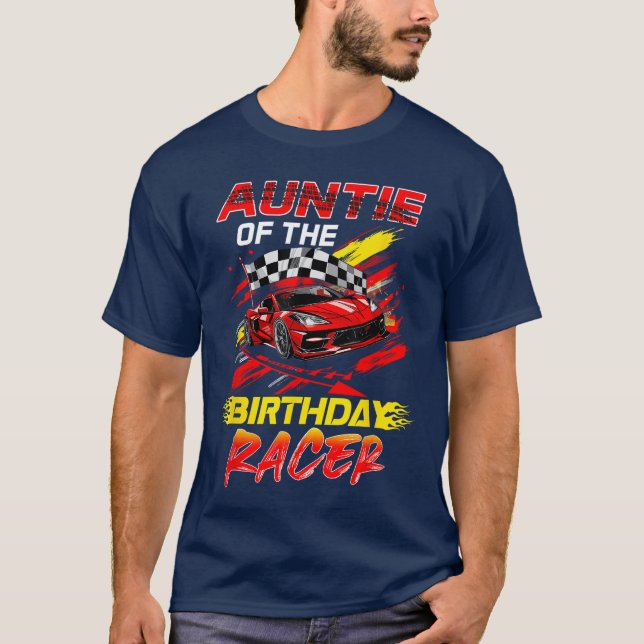 Camiseta Tia Da Matriz Familiar Do Partido Birthday Racer R (Frente)
